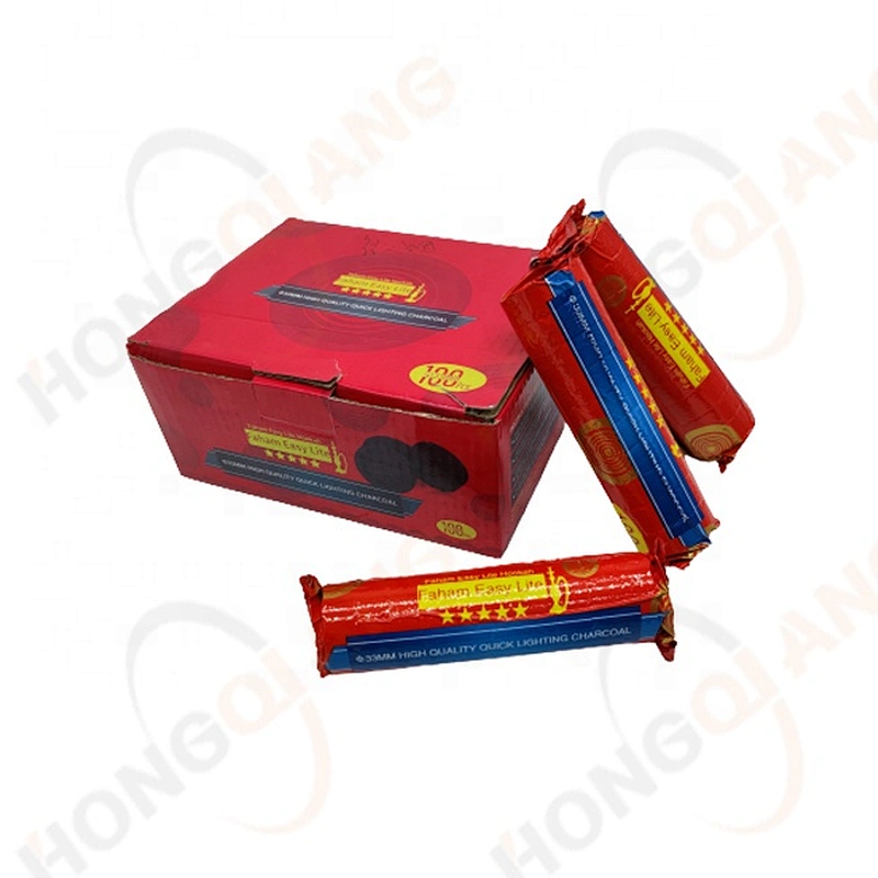 HQRM3301HongQiang Instant light briquettes hookah coal Fruit wood charcoal Round Charcoal
