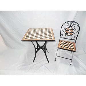 HQ-M0008 HongQiang mosaic tables and chairs bistro tile table outdoor