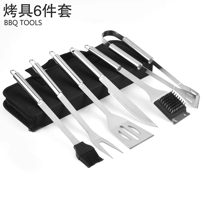 HongQiang BBQ Grill Tools Set 6pcs in bag Barbecue Accessories Packed