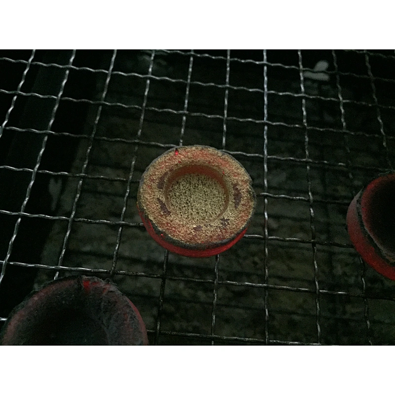 HQRH3380 Hong Qiang Incense Hookah Round Bamboo Charcoal in Gold Color
