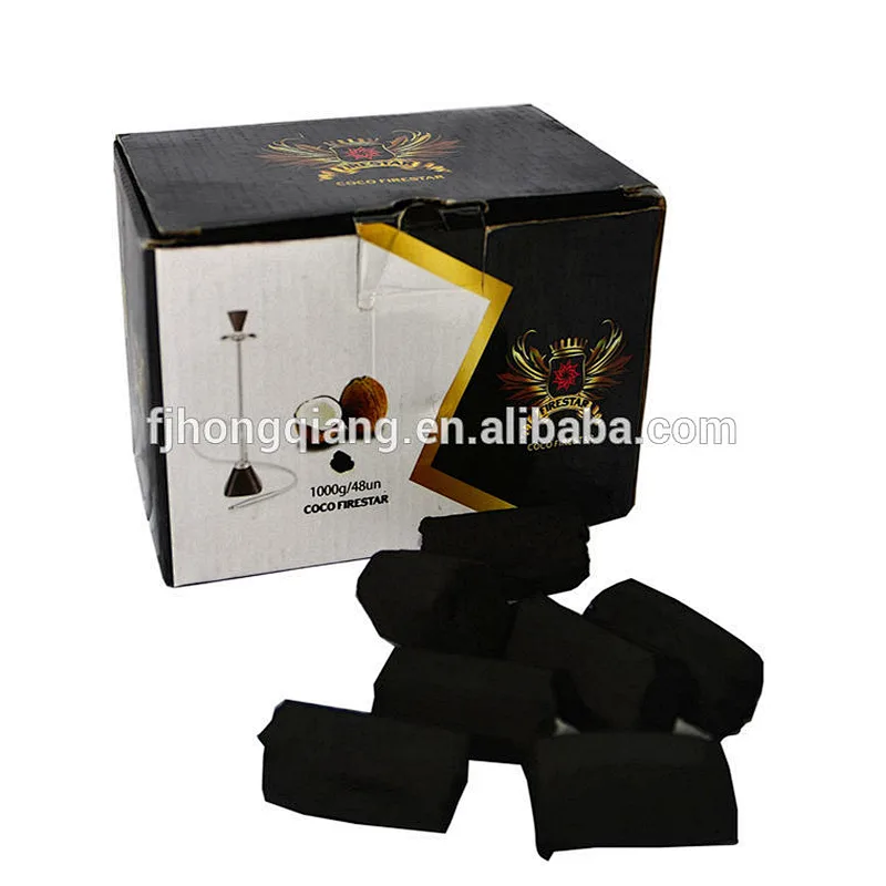 HQHF0025 HongQiang pure coconut shell hexagonal finger charcoal for hookah shisha