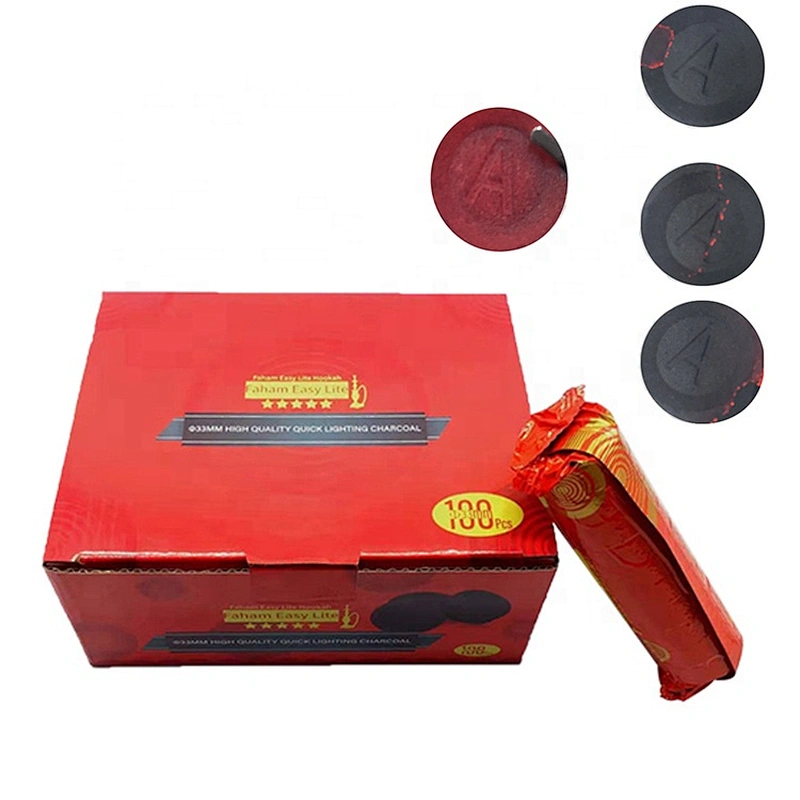 HQRM3310 HongQiang Hot Selling Quick Ignite Bakhoor Round Tablets hookah shisha charcoal for Wholesale