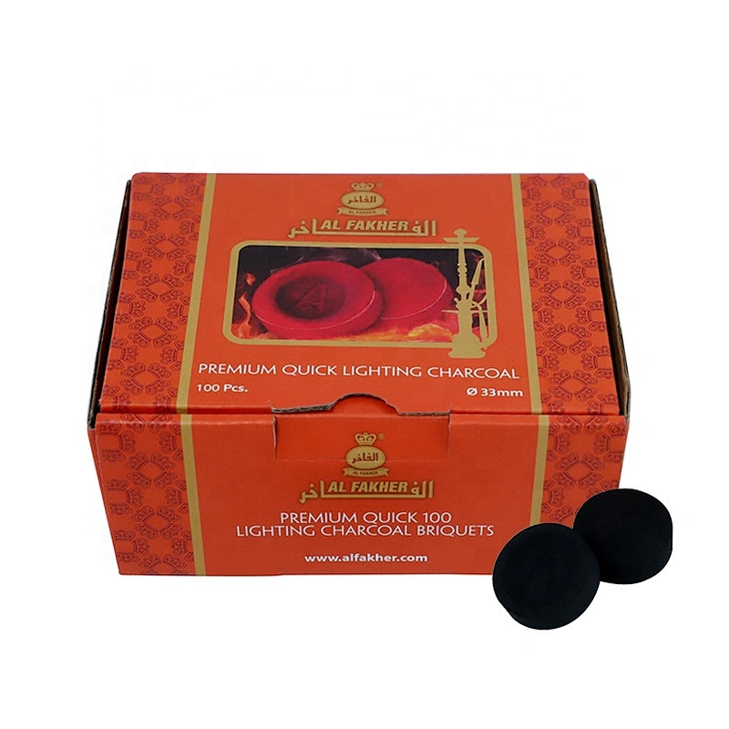 HQRM3301 HongQiang Pure fruit Wood Al Fakher Dubai Round Charcoal for Shisha