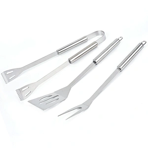 HongQiang  3PCS durable BBQ Grill tool set spatula fork tong