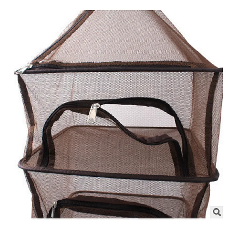 Outdoor collapsible round drying net tableware vegetables and fruits drying basket four-layer storage basket drying rack