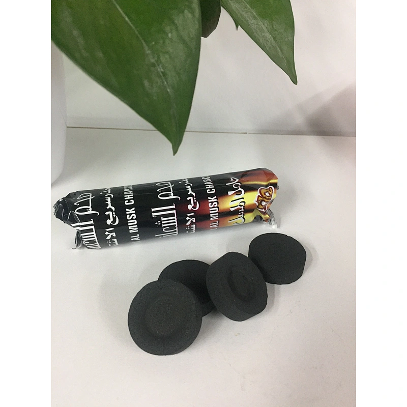 HQRM3301 HongQiang 33mm Odorless Instant Light Incense Shisha Round Charcoal