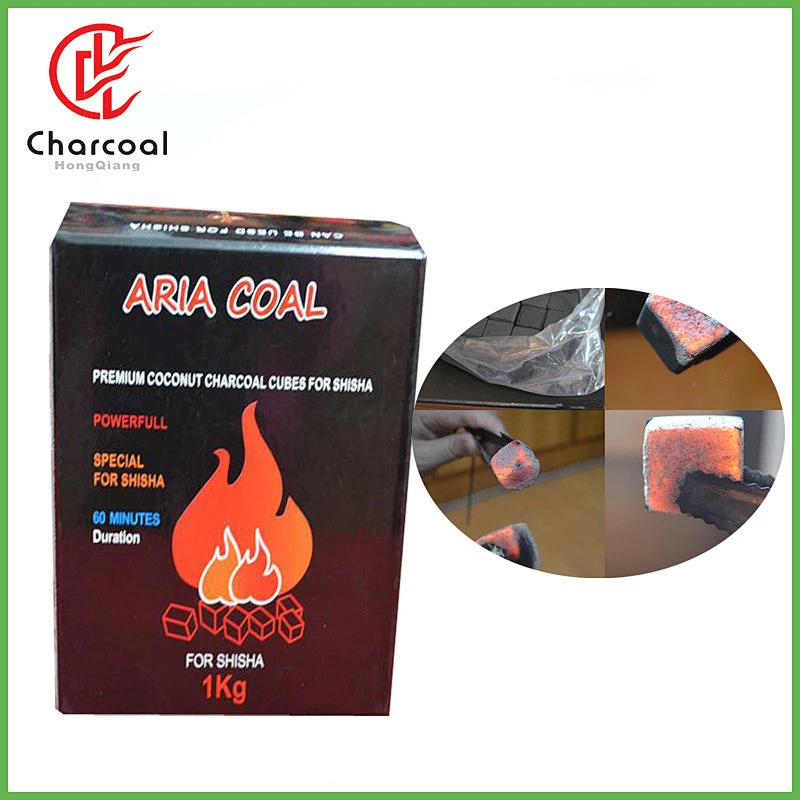 Natural cube coconut shell briquette shisha&hookah charcoal