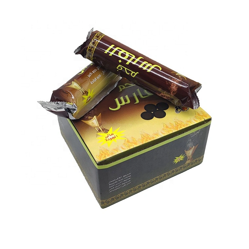 HQRM3380 HongQiang 33mm Golden Coal Fruit Wood Hookah Incense Flavor Round Charcoal