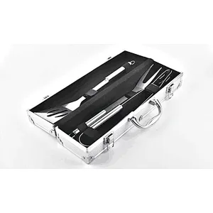 HongQiang  3PCS durable BBQ Grill tool set spatula fork tong