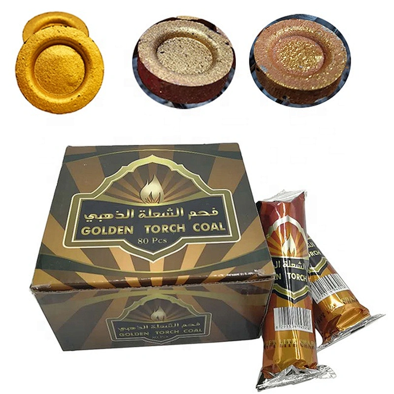 HQRM3380 HongQiangl Shisha charcoal Incense coal gold Round charcoal
