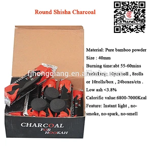 HongQiang Instant light fruit wood /bamboo round hookah shisha charcoal