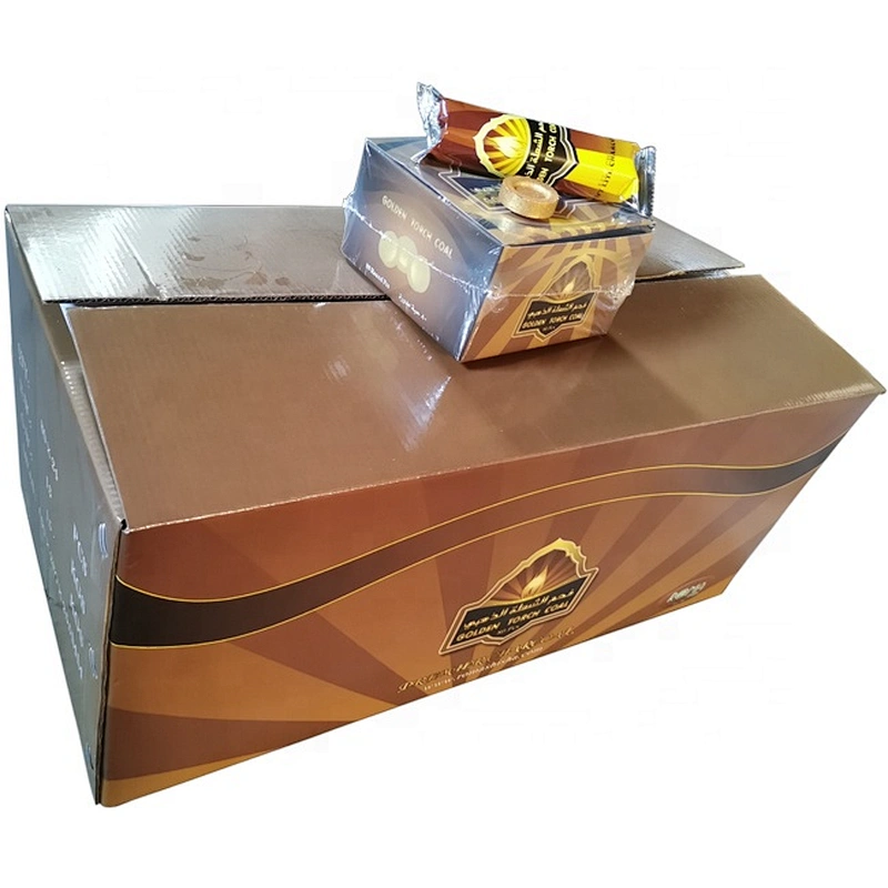 HQRM3380 HongQiang Fast Ignite Golden Round Charcoal for Hookah/Incense