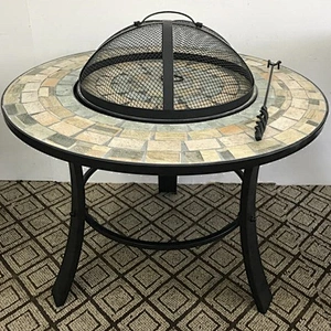 HQRM-R702 HongQiang Outdoor BBQ Mosaic Fire Pit table Tile Table for heating BBQ