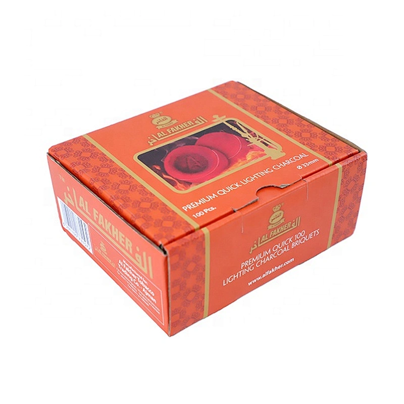 HQRM3380 HongQiang Al Fakher Instant Light Bamboo / Fruit Wood Round Shisha Charcoal Tablets