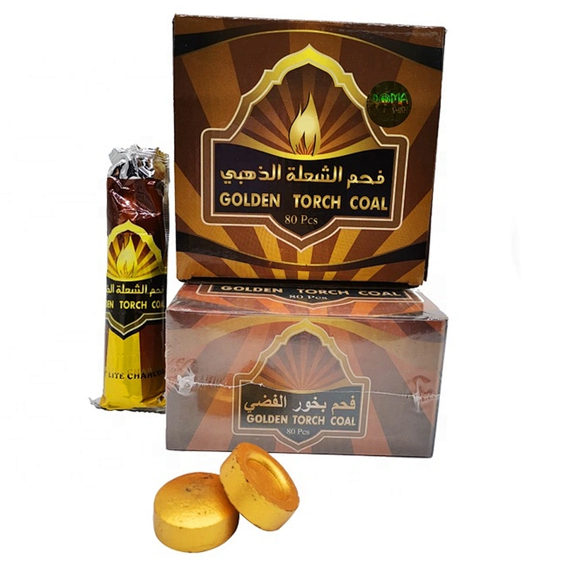 HQRM3380 HongQiangl Shisha charcoal Incense coal gold Round charcoal