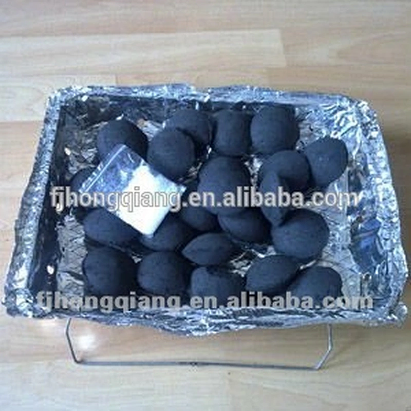 HongQiang high calorific bamboo charcoal pillow shape charcoal for bbq