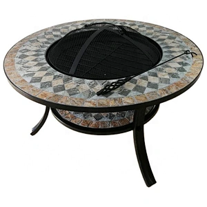 HQMF-R701 HongQiang BBQ Mosaic Firpit For Garden Outdoor Cooking Table Grill Table