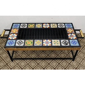 HQMF-S8543 HongQiang outdoor rectangular mosaic fire pit table for garden