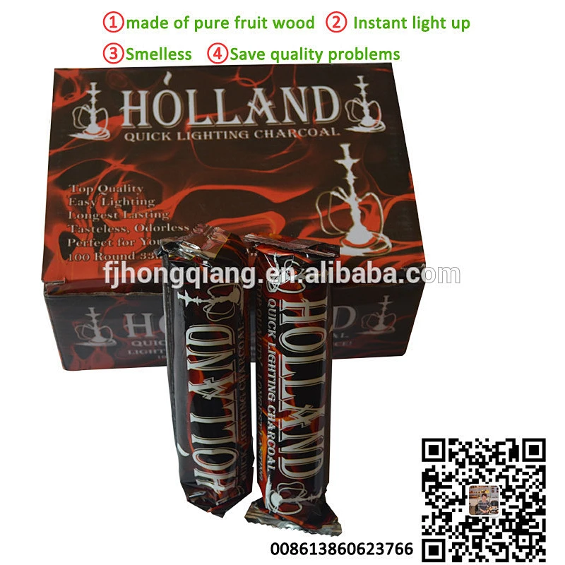 HongQiang Instant light fruit wood /bamboo round hookah shisha charcoal