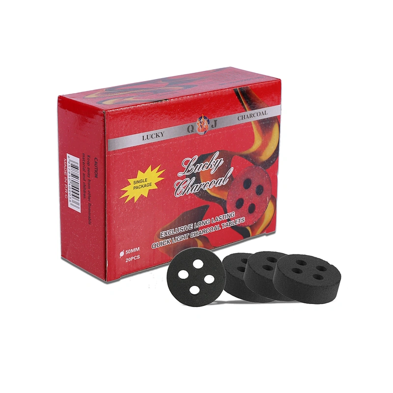 HQRM5020 Hong Qiang Quick Ignite 50mm Shisha Round Charcoal Quick Burning Charcoal Tablets