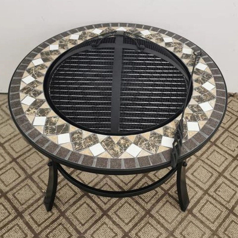 HQMF-R702 HongQiang Outdoor BBQ Grill Set Mosaic Fire Pit table  barbecue Tile Table