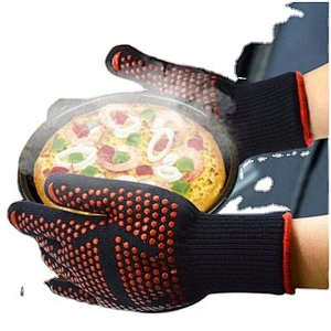 HQBG-1 BBQ Heat Resistant 800 Degree Insulated Glove Oven Fire Resistant Useful Fiber Glove