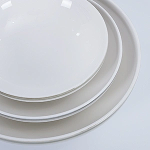 P&T Royal Ware Factory Wholesale Restaurant Grey Rim Porcelain Ceramic Soup Bowl
