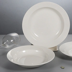 custom logo round hotel restaurant porcelain ceramic dinnerware dishes dinner deep plates