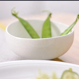 wholesale restaurant hotel dinnerware ceramic european style oval plain white bone china bowl