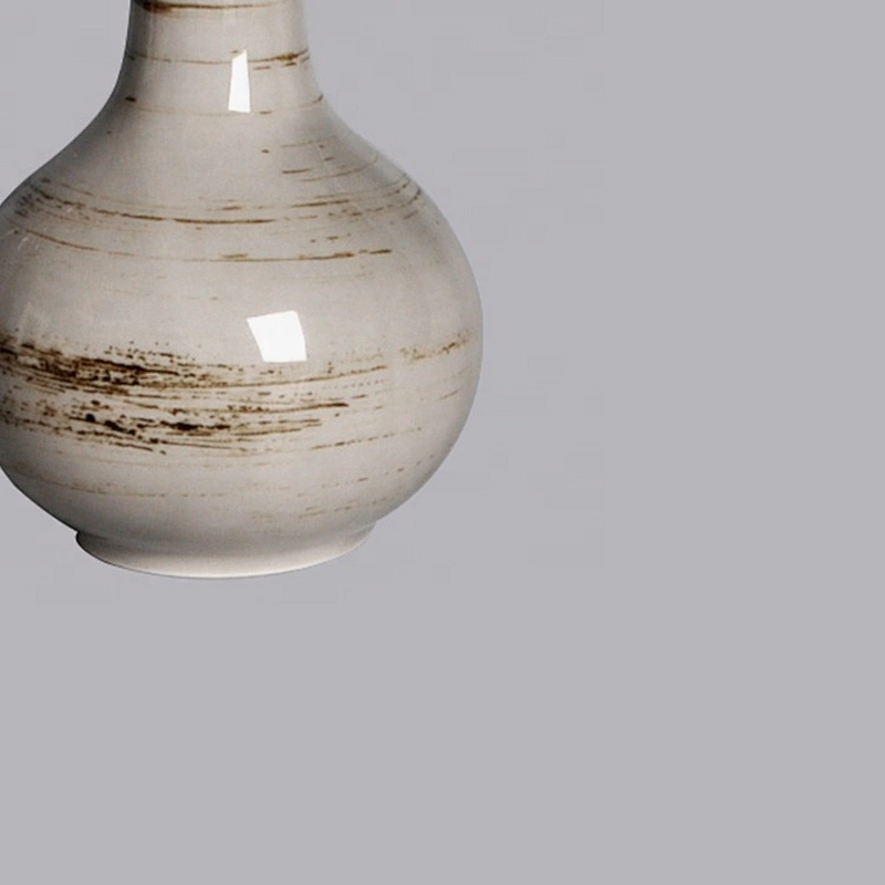 wholesale hotel restaurant kitchenware grey ceramic porcelain oil vinegar bottle with lid