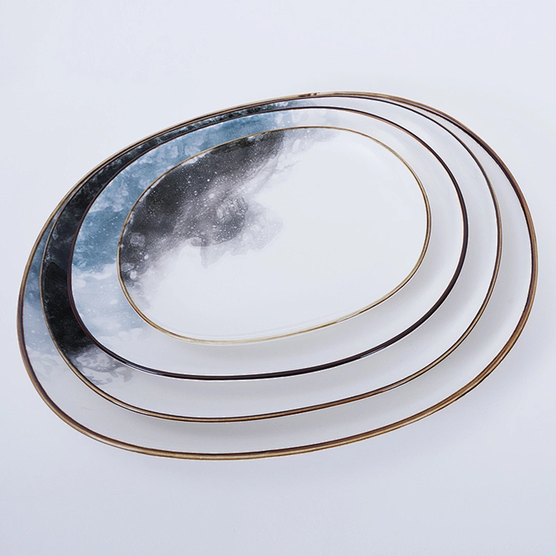 manufacturer nordic hotel restaurant tableware irregular ceramic plates for steak meat