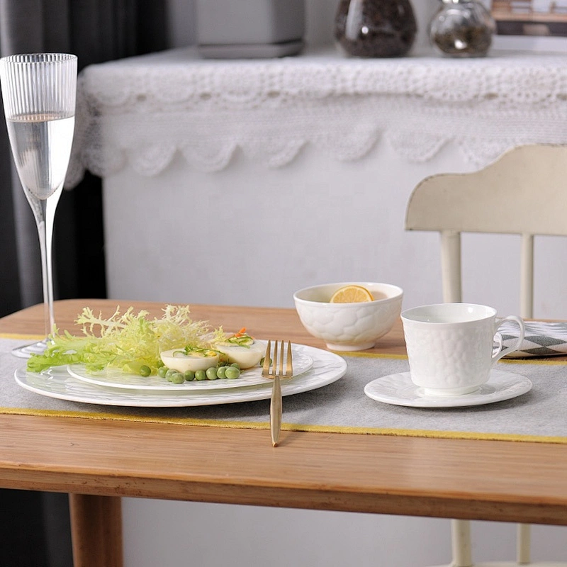 Modern Kitchen Restaurant Ceramic Bone China Plates Sets Dinnerware