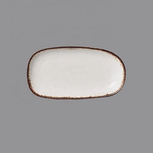 factory wholesale glazed crockery restaurant hotel ceramic porcelain towel tray