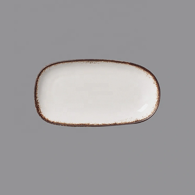 factory wholesale glazed crockery restaurant hotel ceramic porcelain towel tray