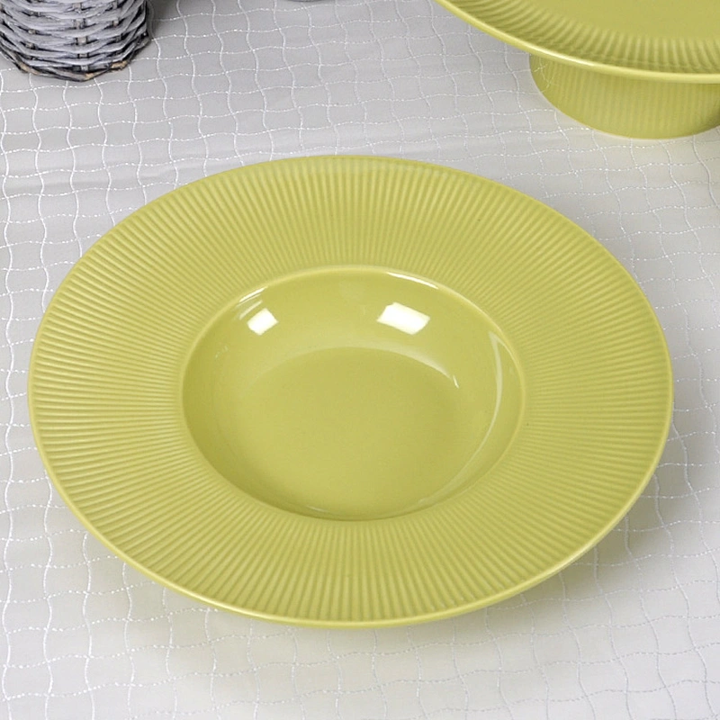 Factory Direct Wholesale Hotel and Restaurant Ceramic Porcelain Serving Plate for Salad, Pasta Plate, Soup Plate for Hotel