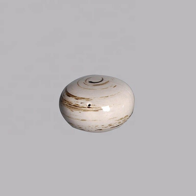 wholesale hotel restaurant personalized round glazed grey ceramic porcelain salt pepper shaker