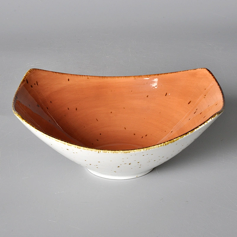 Factory direct wholesale hotel Fine porcelain color glaze olive shape bowl,salad ceramic bowl