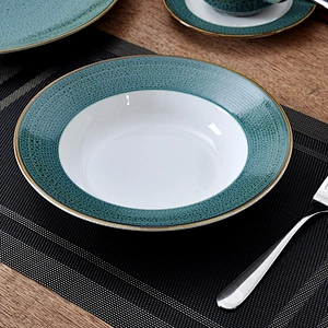 Reactive Rim Tabletop Tableware, China Hotel Reactive Rim Pasta Plate Soup Plate