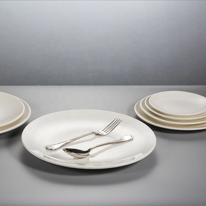 custom logo ceramic porcelain banquet buffet hall hotel tableware salad restaurant assiette plate