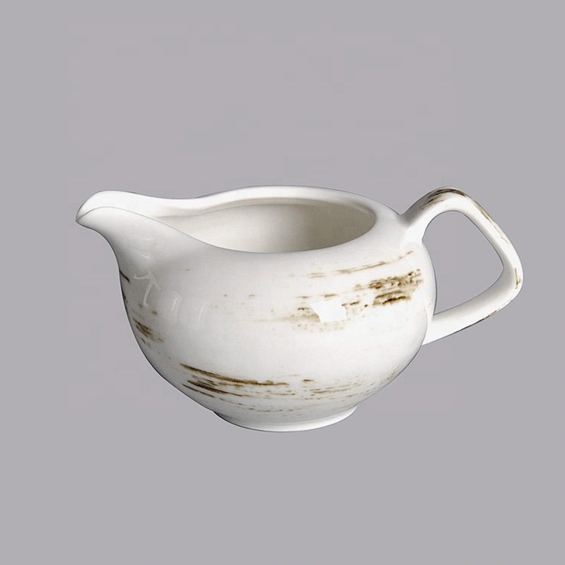 Custom personalized modern designer crockery porcelain ceramics white gravy boat