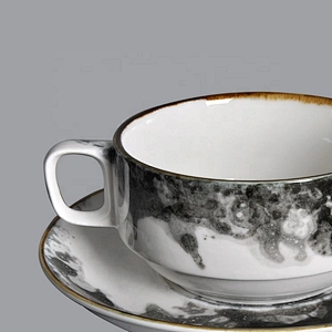 wholesale hotel restaurant new design porcelain soup cup ceramic with two handles