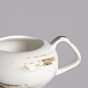 Custom personalized modern designer crockery porcelain ceramics white gravy boat
