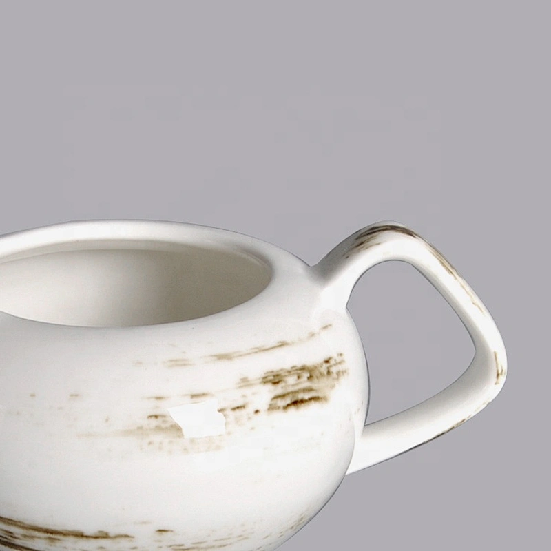 Custom personalized modern designer crockery porcelain ceramics white gravy boat