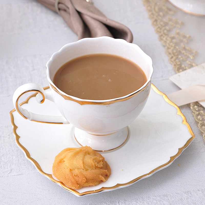 luxury european style high-grade gold rim bone china tableware sets dinnerware