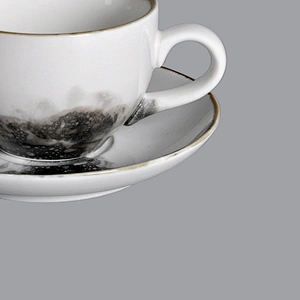 P&T Royal Ware factory wholesale custom restaurant glazed european ceramic tea coffee cup and saucer set porcelain