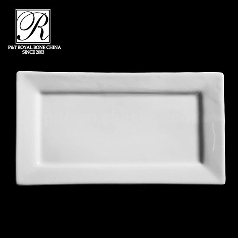 P&T Royal Ware porcelain rectangular plates white porcelain food plates for buffet