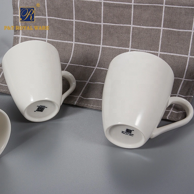 royal plain white ceramic porcelain cafe cups and mug