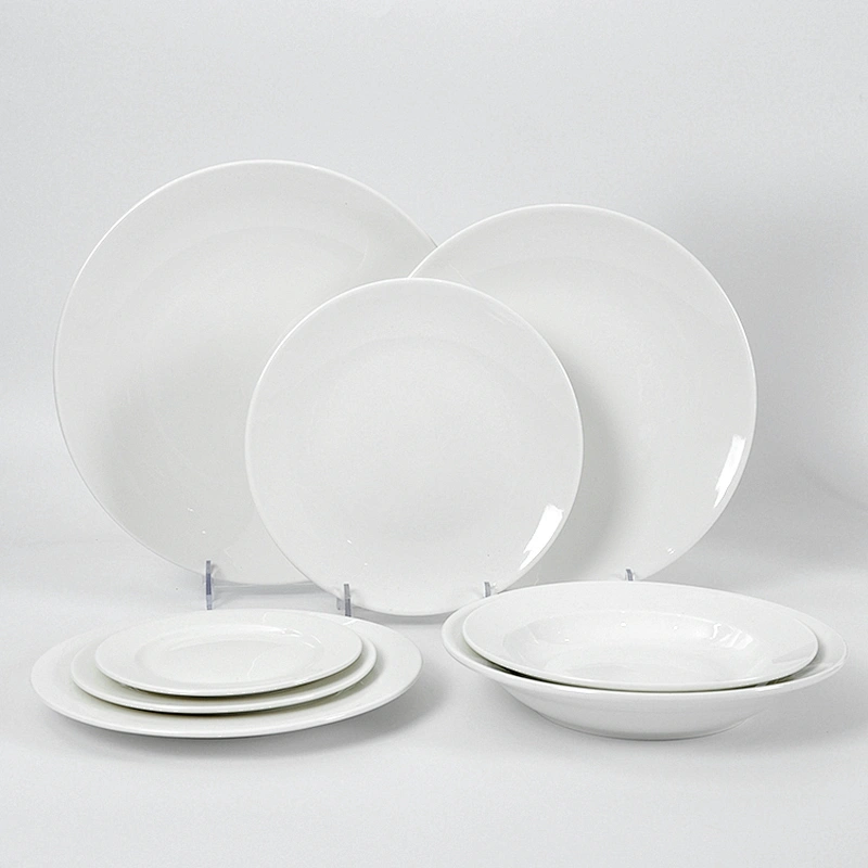 Smooth Table Top Tableware, China Hotel Pure White Ceramic Dinner Plate,Wholesale Good Price Ceramic Dishes Plates~