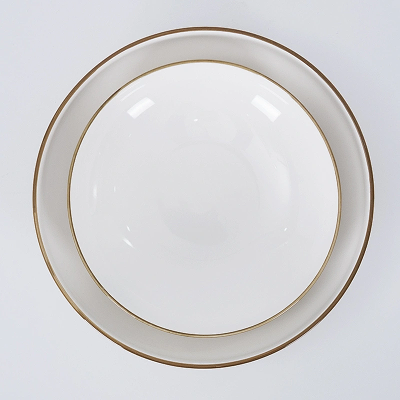 Hotel Cracking Glaze Salad Bowl, Chaozhou Good Quality In Stock Handmade Stoneware Soup Bowl