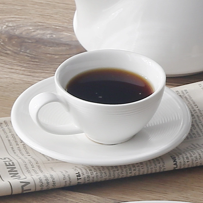 China Hotelware P&T Manufactures Ceramic Mug Buffet Restaurant Use  Porcelain Milk Cup  For Buffet